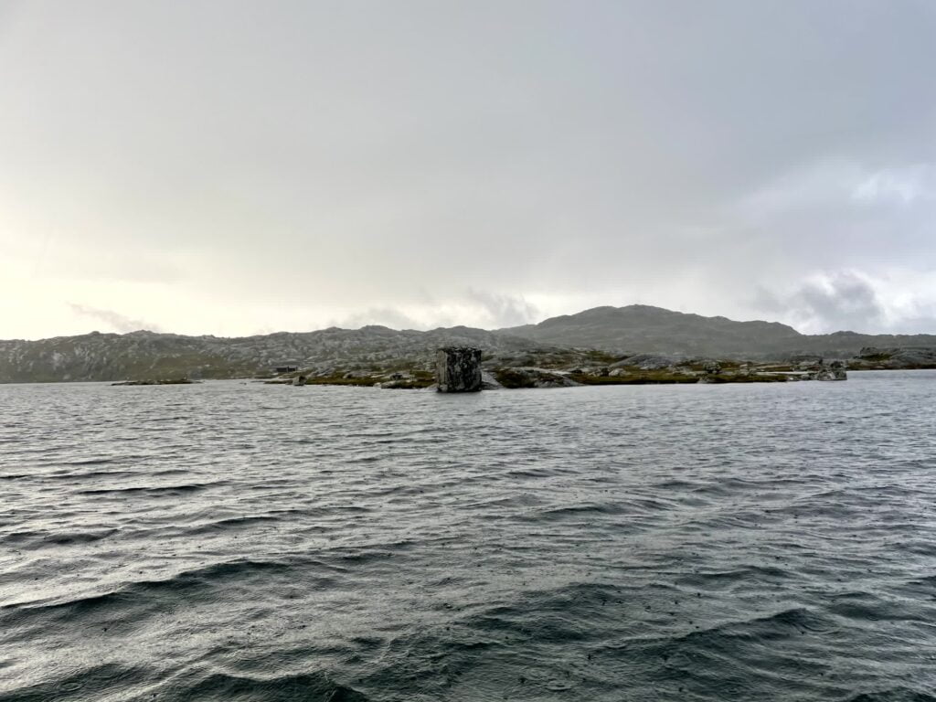 Sjön Njuosejaure på utflykt i båten